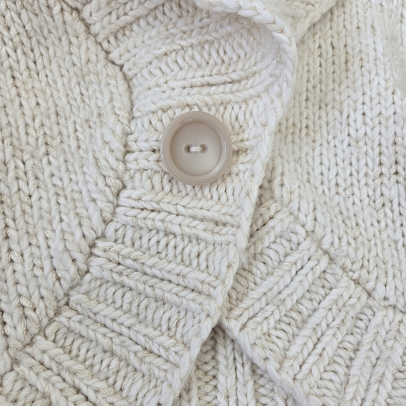 The Limited Y2K Heavy Cable Knit Cardigan Sweater Shrug One Button Size Small - Picture 12 of 16